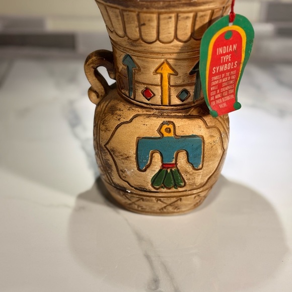 2/$25  Decorative Vintage Vase with Native American Symbols - Picture 2 of 6